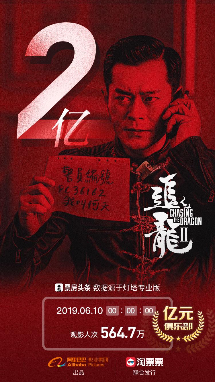 《追龍II》於端午節連假期間已突破兩億元人民幣的內地票房。